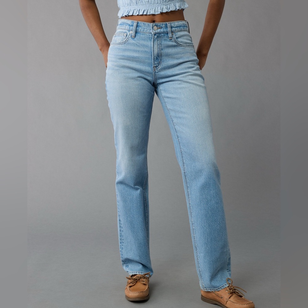 AE Stretch Super High Rise Straight Jeans